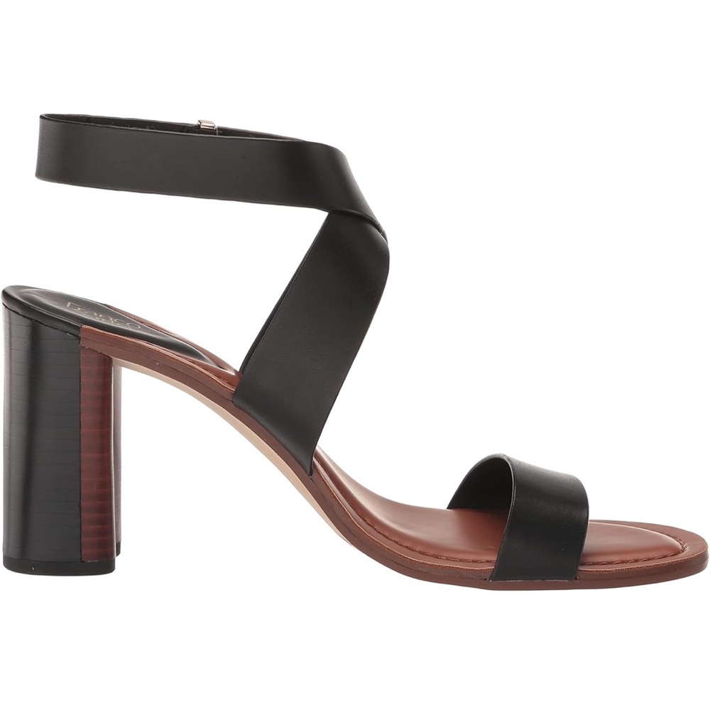 Franco Sarto Black Strappy Block Heels